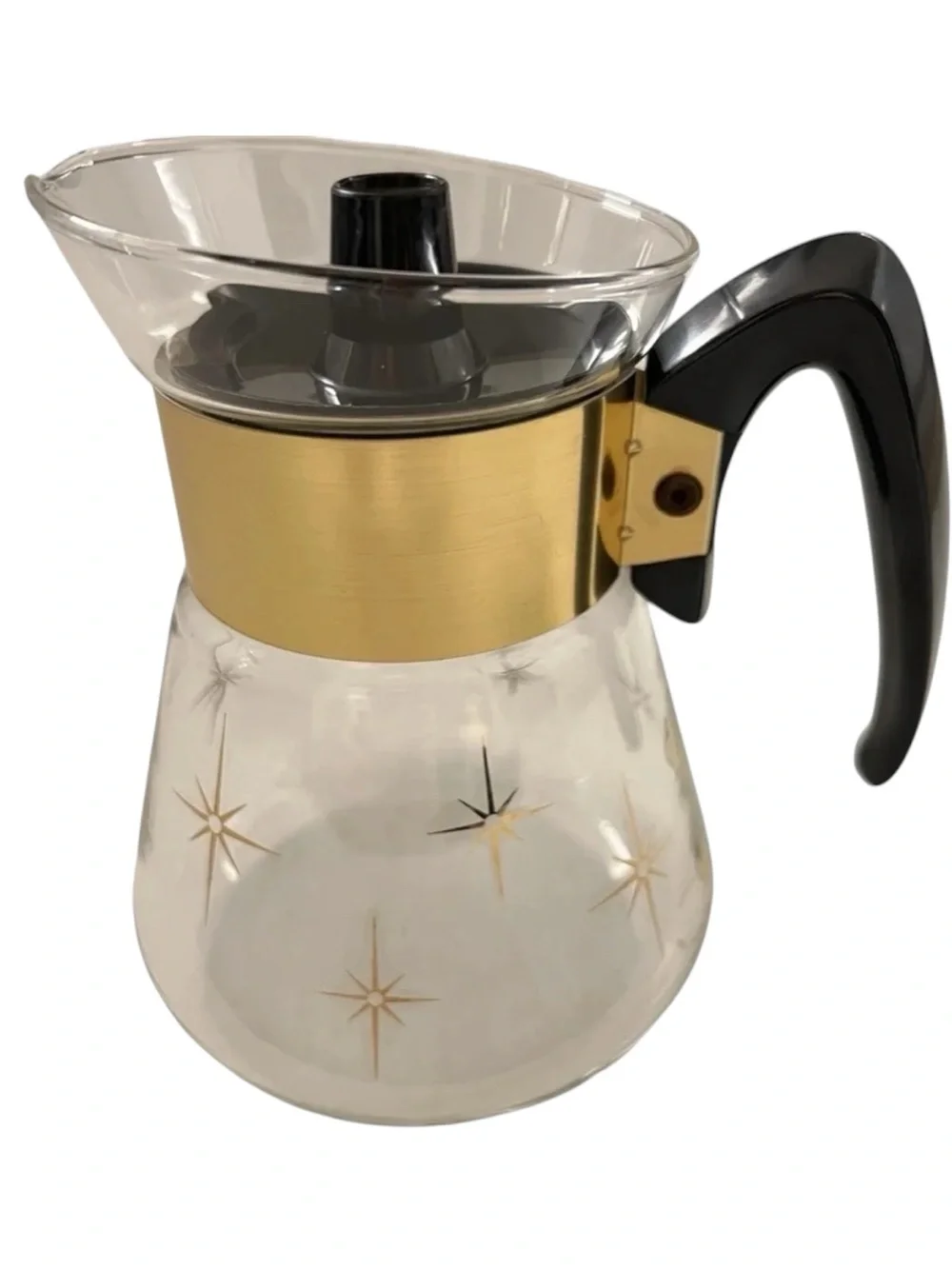 Vintage 60s Pyrex Corning Ware Starburst Atomic 4-Cup Coffee Carafe Mid-Century